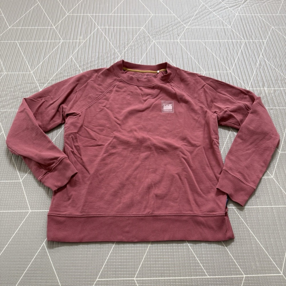 Patagonia Alpine Icon Regenerative Cotton Crewneck Sweatshirt Sz L Rose Pink - Picture 2 of 7